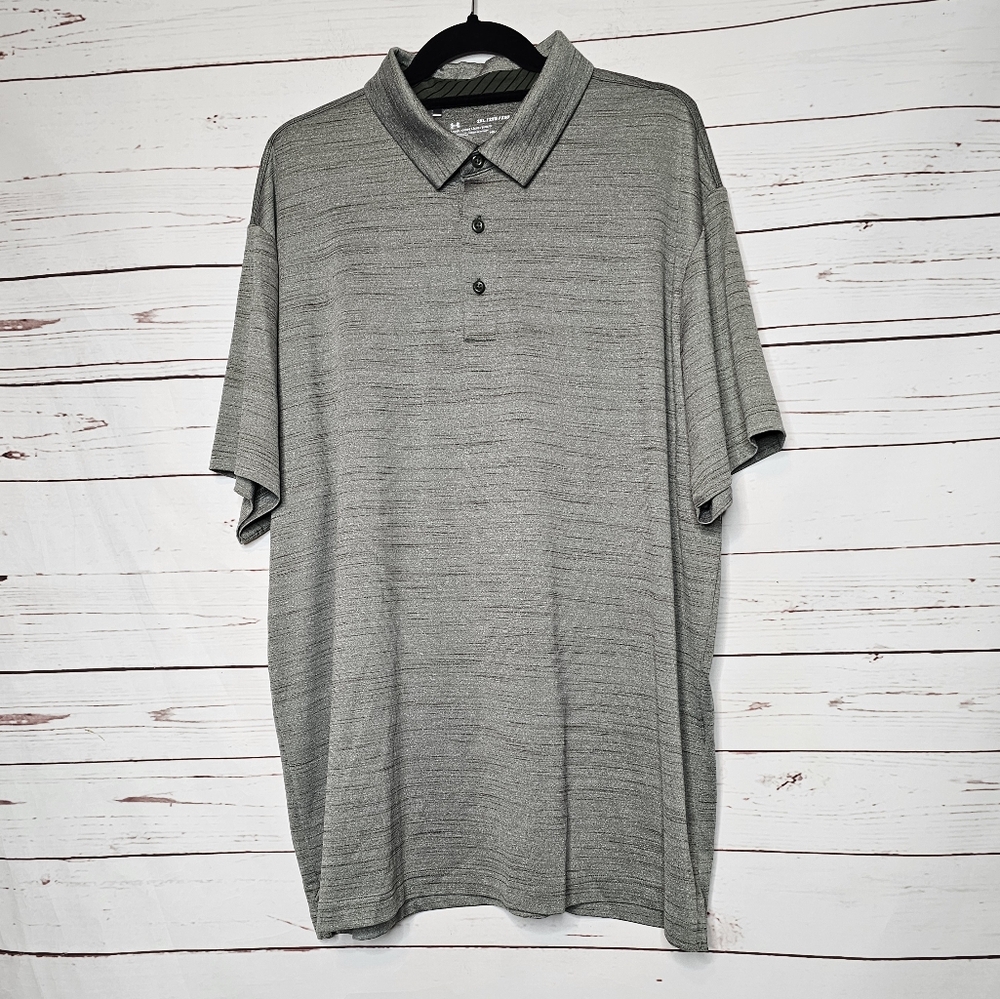Under Armour Heat Gear Loose Gray Polo Shirt